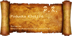 Poduska Klotild névjegykártya